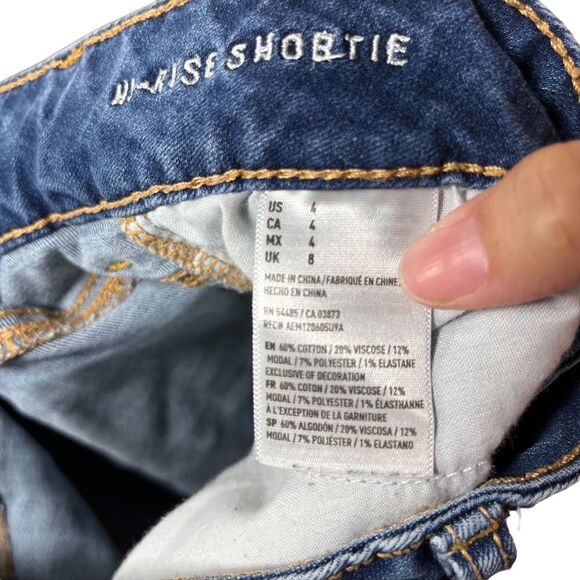 American Eagle High Rise Shortie Jean Shorts - Picture 9 of 9